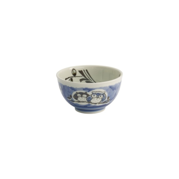 Rice Bowl Kawaii Owl Blue, Porcelain, Ø 13 cm, Item No. 20991