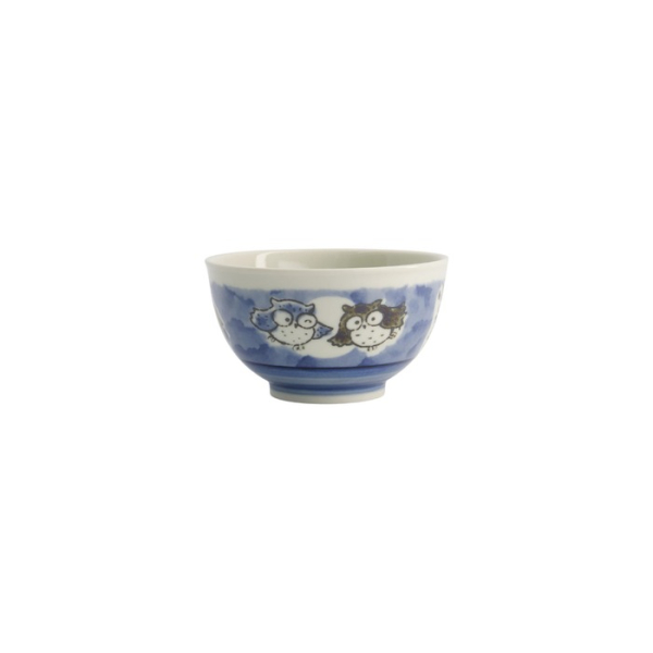 Rice Bowl Kawaii Owl Blue, Porcelain, Ø 13 cm, Item No. 20991