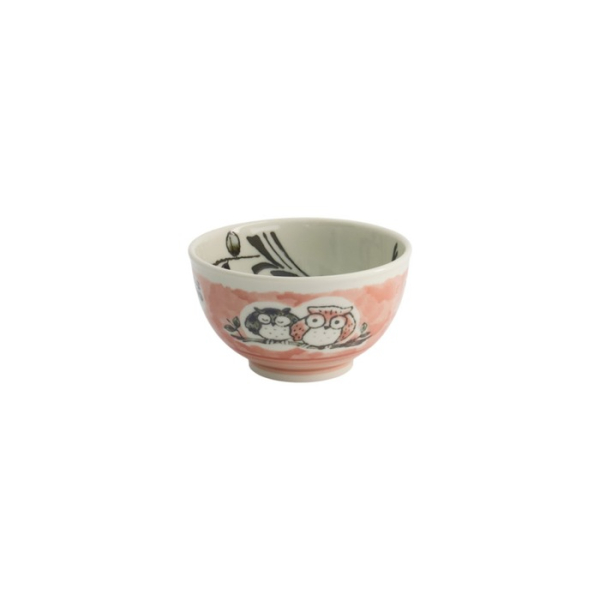 Rice Bowl Kawaii Owl Pink, Porcelain, 400 ml, Item No. 20992