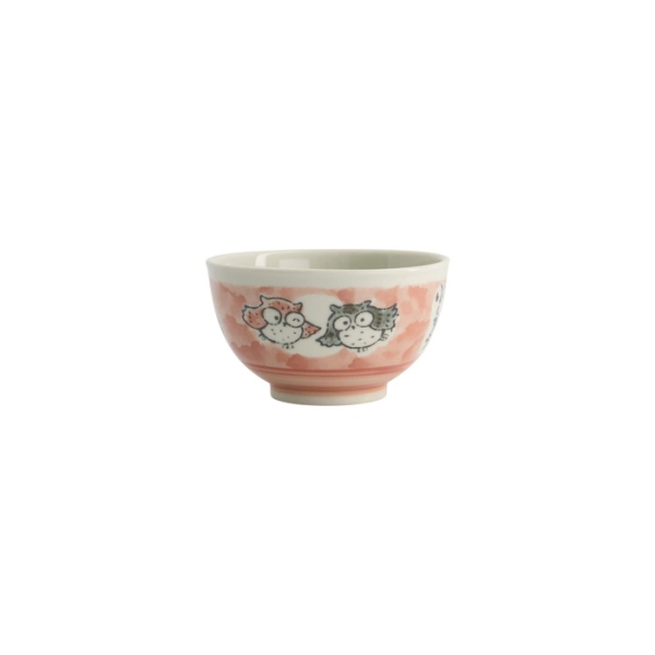 Rice Bowl Kawaii Owl Pink, Porcelain, 400 ml, Item No. 20992