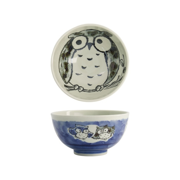 Reisschale Kawaii Owl Blau, Porzellan, 600 ml