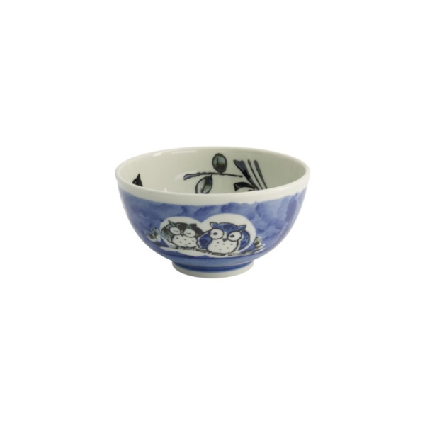 Rice Bowl Kawaii Owl Blue, Porcelain, 600 ml, Item No. 20994