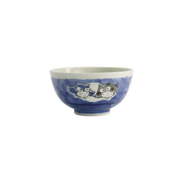 Rice Bowl Kawaii Owl Blue, Porcelain, 600 ml, Item No. 20994