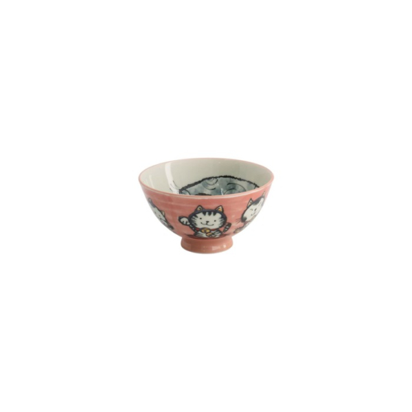 Rice Bowl Kawaii Cat Pink, Porcelain, 300 ml, Item No. 21023