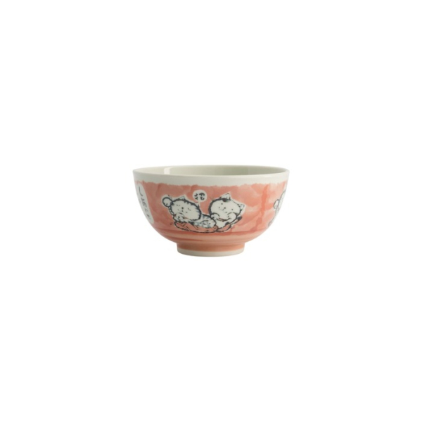 Rice Bowl Kawaii Cat Pink, Porcelain, 400 ml, Item No. 21028
