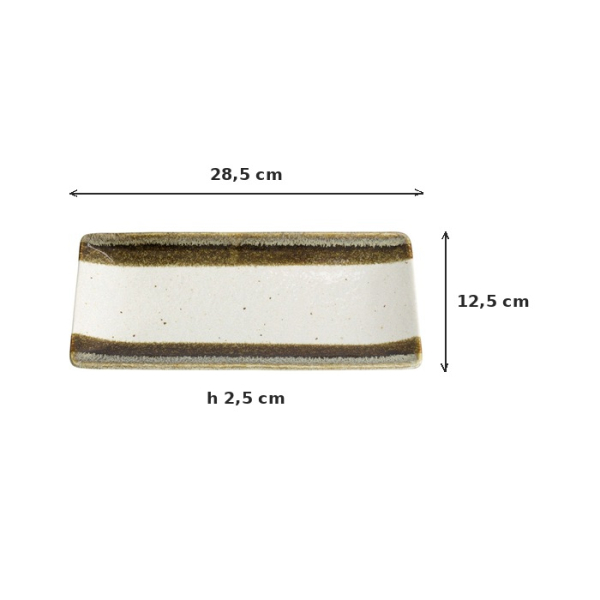 Serving Platter Shiratsu Mashiko White, Porcelain, 28.5 × 12.5 × 2.5 cm, Item No. 21060