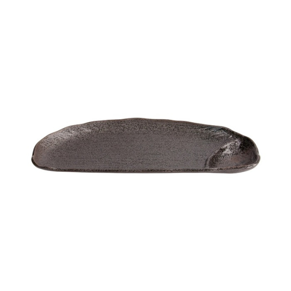 Serving Platter Hyosho Brown, Porcelain, 27.5 × 12 × 2.5 cm, Item No. 21076