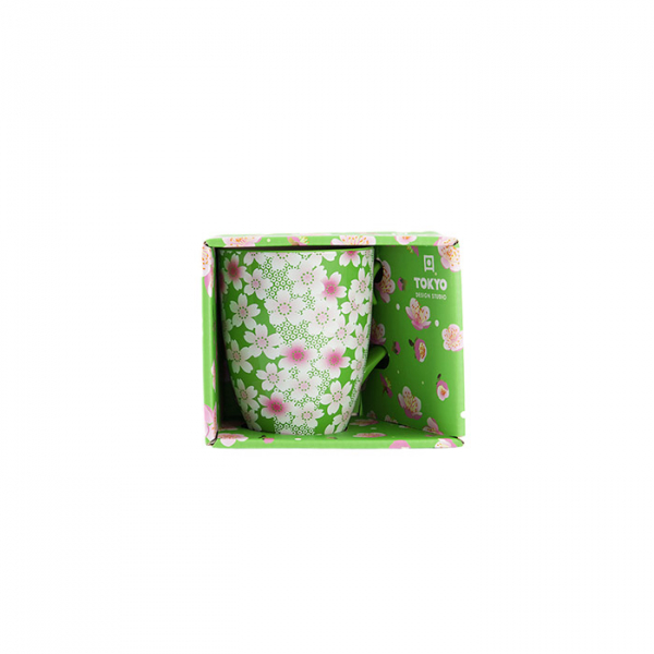 Grün Kawaii Blume Tasse in Geschenkbox bei Tokyo Design Studio (Bild 1 von 2)