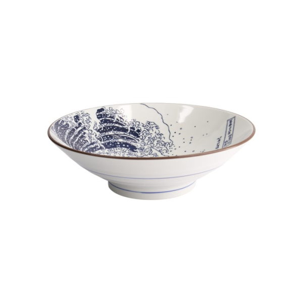 Ramen Bowl Hokusai Blue, White, Porcelain, Ø 24 cm, Item No. 21209