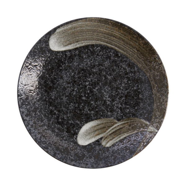 Plate Arahake Black, Brown, Stoneware, Ø 28.5 cm, Item No. 21426