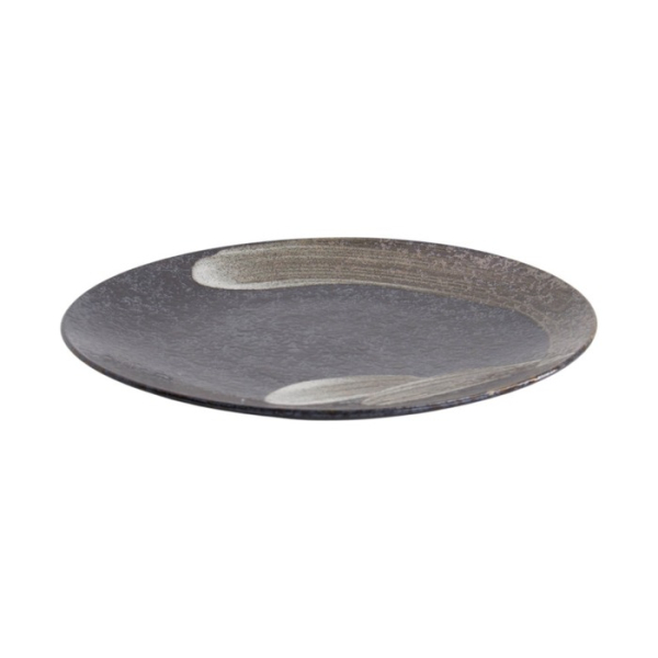 Plate Arahake Black, Brown, Stoneware, Ø 28.5 cm, Item No. 21426