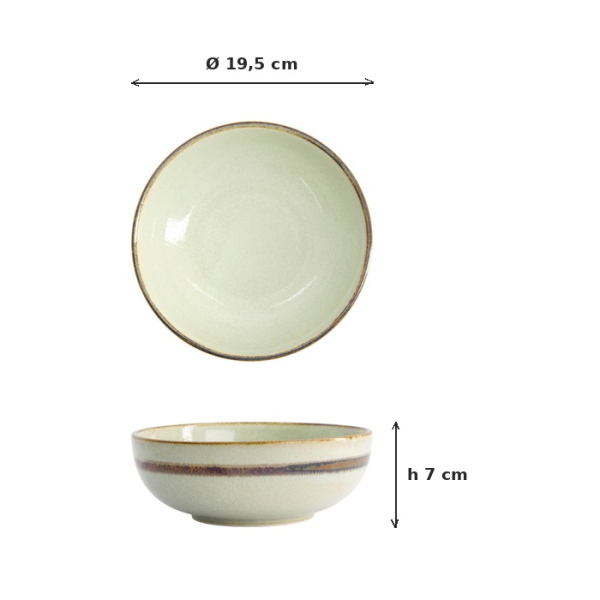 Tayo-Schale Wasabi Hellgrün/Beige, Keramik, Ø 19,5 cm, Art.-Nr. 21460