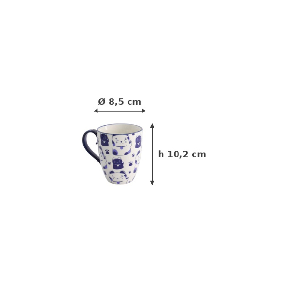 Tasse Kawaii Lucky Cat Blau in Geschenkbox, Porzellan, 380 ml, Art.-Nr. 21528