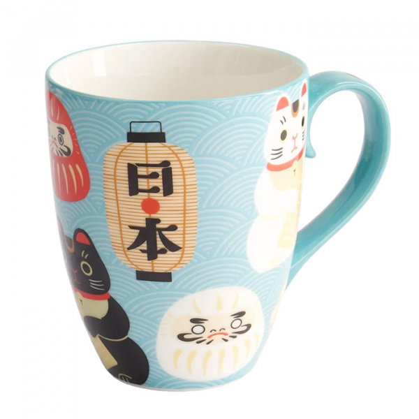 Blau Katze Kawaii Japan Tasse in Geschenkbox bei Tokyo Design Studio (Bild 2 von 5)