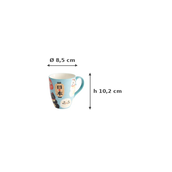 Tasse Kawaii Japan A Bunt in Geschenkbox, Porzellan, 380 ml, Art.-Nr. 21529