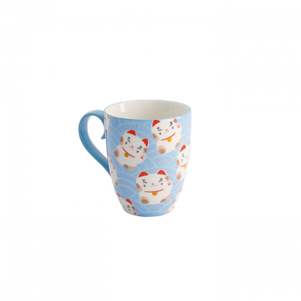 Wh/Bl Cat Kawaii  Lucky Cat Mug W/Giftbox at Tokyo Design Studio (picture 3 of 6)