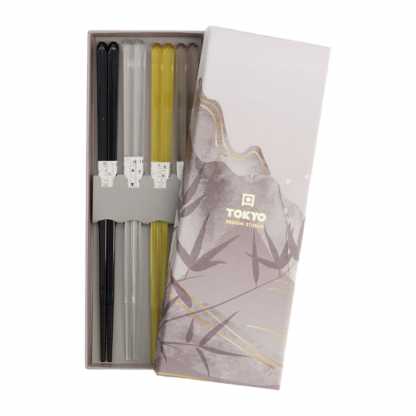 Acrylic Brown Chopstick Set 4 pair at Tokyo Design Studio (picture 1 of 5)