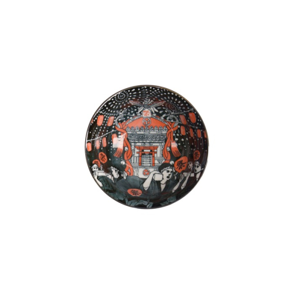 Reisschale Asakusa Matsuri Rot/Schwarz, Porzellan, Ø 14,8 cm, Höhe 7 cm, 550 ml, Art.-Nr. 21553