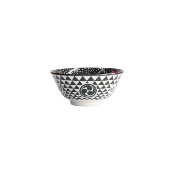 Reisschale Asakusa Matsuri Rot/Schwarz, Porzellan, Ø 14,8 cm, Höhe 7 cm, 550 ml, Art.-Nr. 21553
