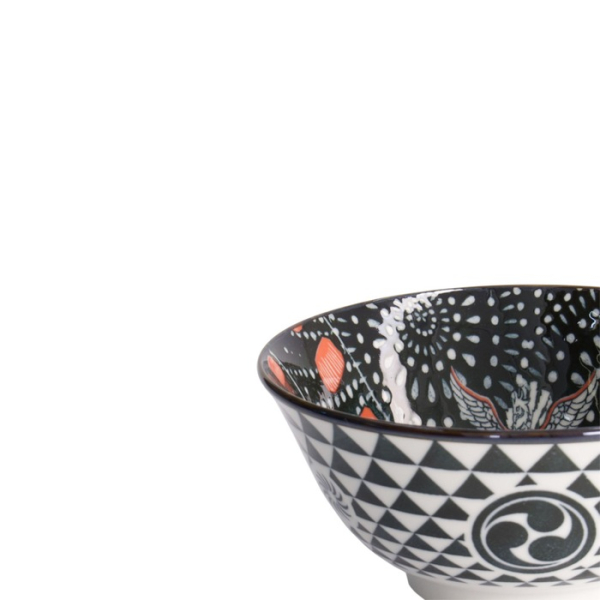 Reisschale Asakusa Matsuri Rot/Schwarz, Porzellan, Ø 14,8 cm, Höhe 7 cm, 550 ml, Art.-Nr. 21553