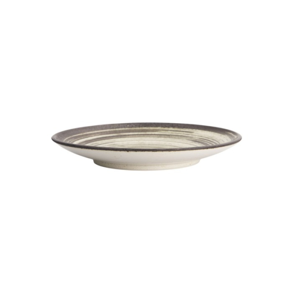 Plate Asashio Dark Brown, Beige, Stoneware, Ø 22.7 cm, Item No. 21627