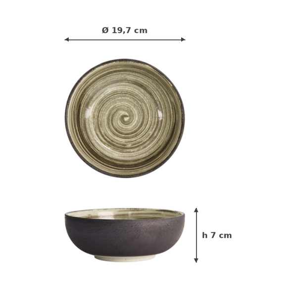 Tayo Bowl Asashio Dark Brown, Beige, Stoneware, Ø 19.7 cm, Item No. 21636