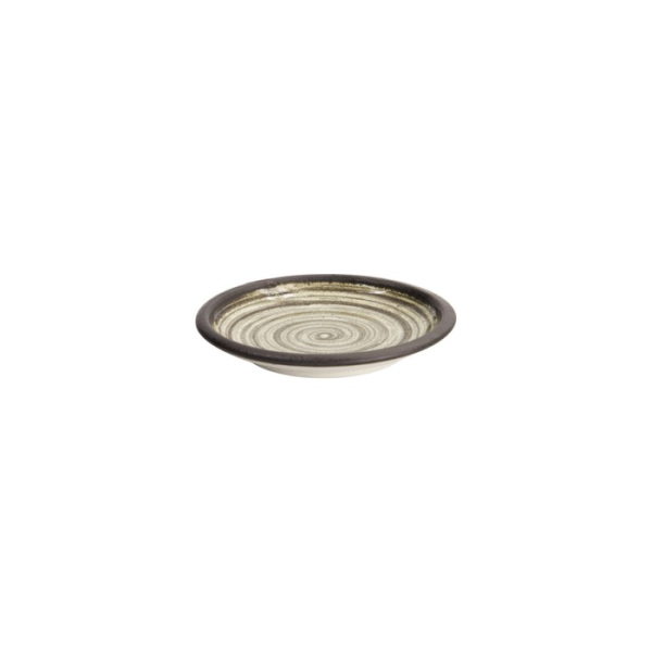 Plate Asashio Dark Brown, Beige, Stoneware, Ø 14 cm, Item No. 21640