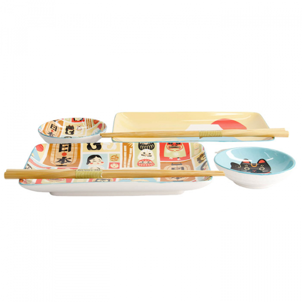 4 w/Chopsticks Kawaii Japan Sushi Plate Giftset at Tokyo Design Studio (picture 3 of 6)