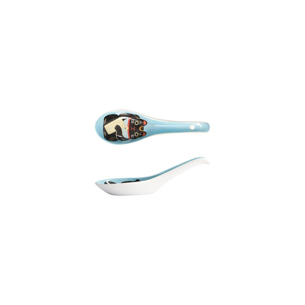 Suppenl&ouml;ffel Kawaii Japan Blau, Porzellan, 13,8 cm
