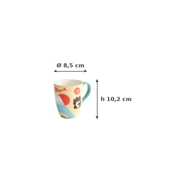 Tasse Kawaii Japan B Bunt in Geschenkbox, Porzellan, 380 ml, Art.-Nr. 21776