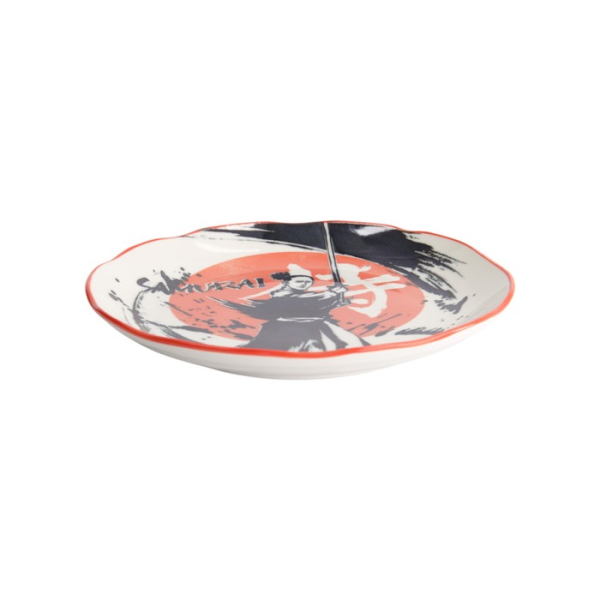 Teller Asakusa Samurai Weiß/Rot/Schwarz, Porzellan, Ø 25 cm, Art.-Nr. 21887
