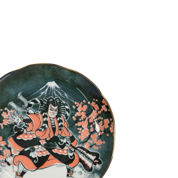 Plate Asakusa Kabuki White, Red, Black, Porcelain, Ø 25 cm, Item No. 21888