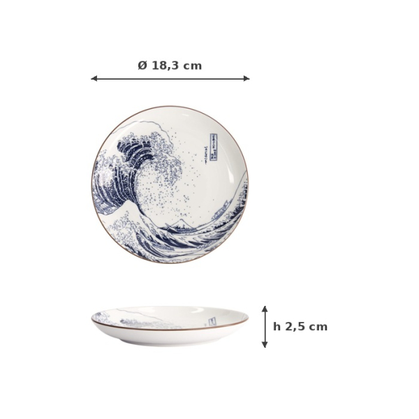 Teller Hokusai Nami Blau/Weiß, Porzellan, Ø 18,3 cm, Art.-Nr. 21889