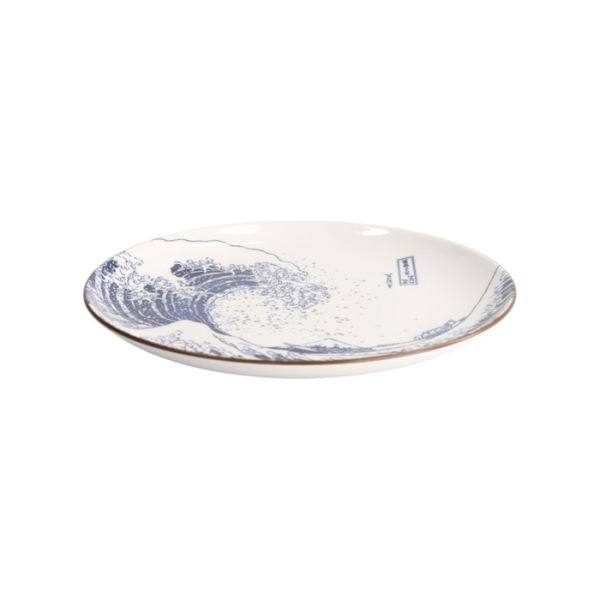 Plate Hokusai Nami Blue, White, Porcelain, Ø 25.2 cm, Item No. 21891
