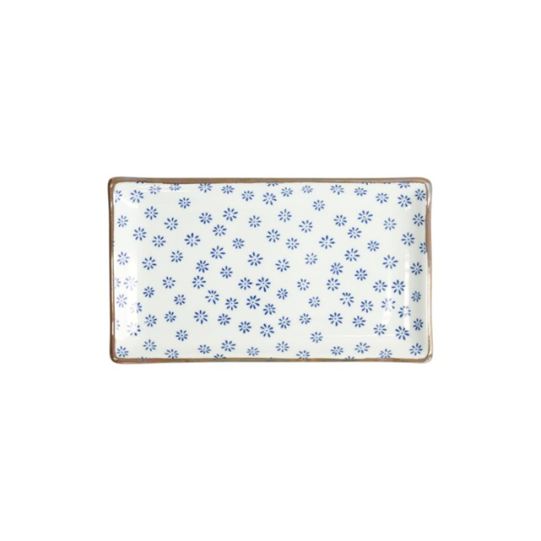 Sushi-Platte Japan Flower Mizu Weiß/Blau, Porzellan, 22,2 × 12,8 cm, Art.-Nr. 22004