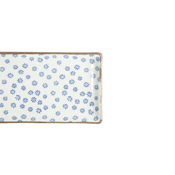 Sushi-Platte Japan Flower Mizu Weiß/Blau, Porzellan, 22,2 × 12,8 cm, Art.-Nr. 22004