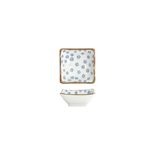 Square Sauce Bowl Japan Flower Mizu, Porcelain, 8.5 &times; 8.5 &times; 3 cm