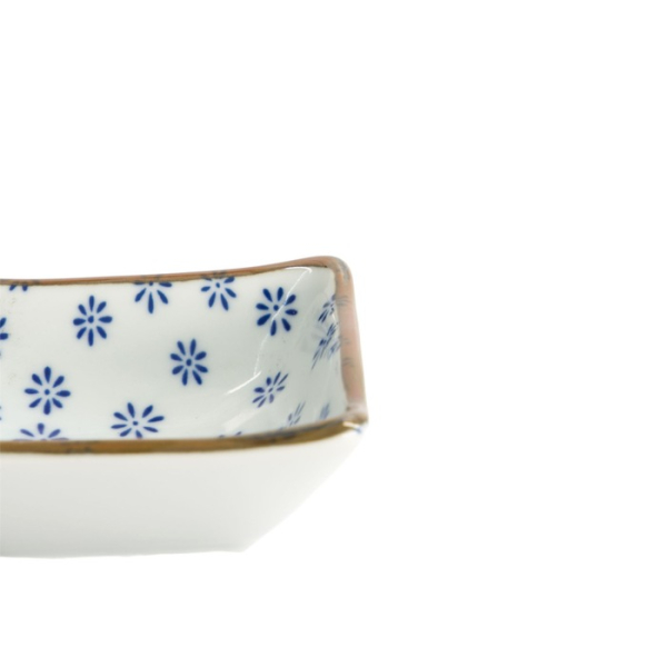 Square Sauce Bowl Japan Flower Mizu, Porcelain, 8.5 × 8.5 × 3 cm, Item No. 22008