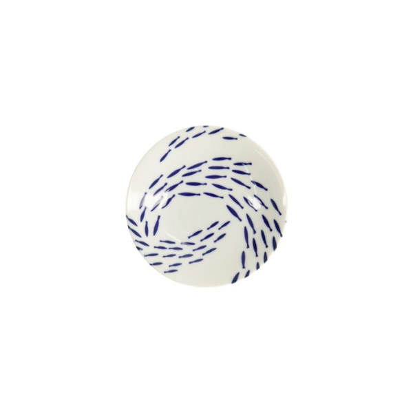 Teller Kawaii Fisch Blau/Weiß, Porzellan, Ø 13,7 cm, Art.-Nr. 22124