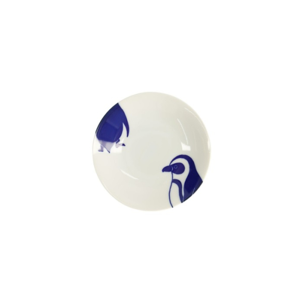 Plate Kawaii Penguin Blue, White, Porcelain, Ø 13.7 cm, Item No. 22125