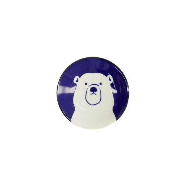 Plate Kawaii Polar Bear Blue, White, Porcelain, Ø 13.7 cm, Item No. 22128