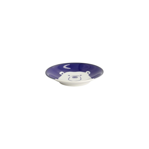 Plate Kawaii Polar Bear Blue, White, Porcelain, Ø 13.7 cm, Item No. 22128