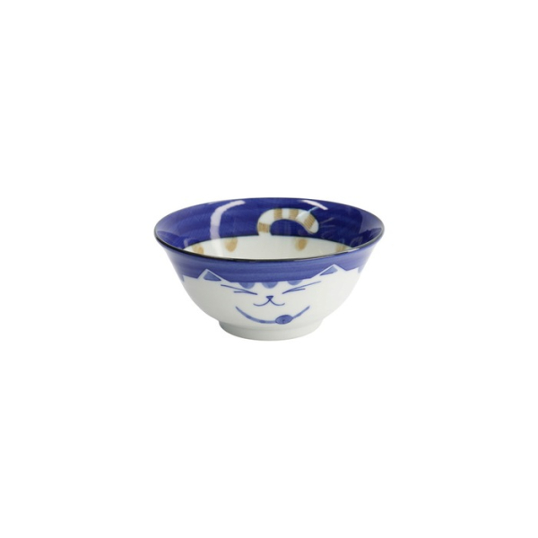 Tayo Bowl Kawaii Katze Neko Blue, Porcelain, 500 ml, Item No. 2220