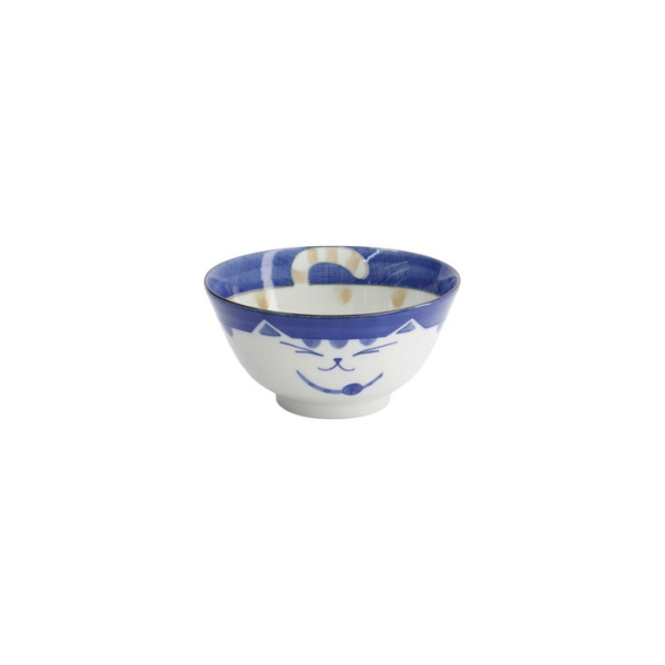 Tayo Bowl Kawaii Katze Neko Blue, Porcelain, 300 ml, Item No. 2221