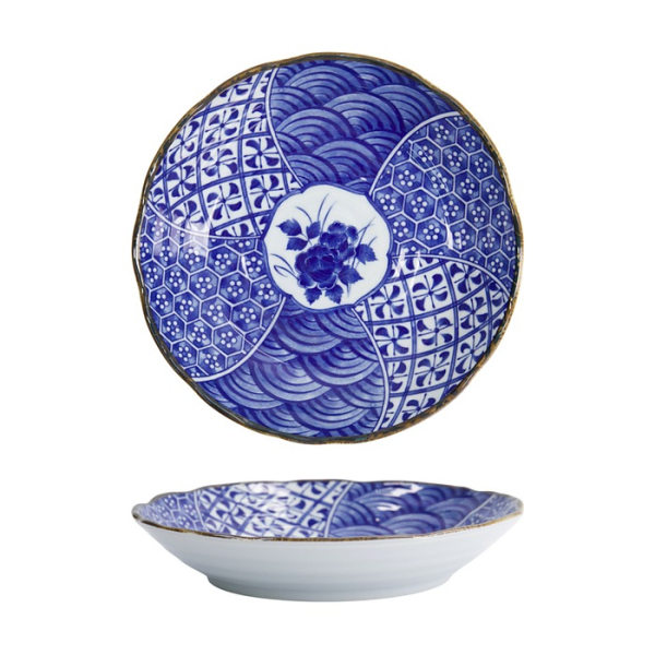 Plate Natsu Shozui Blue, White, Porcelain, &Oslash; 22 cm