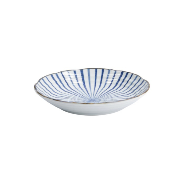 Teller Natsu Tokusa Blau/Weiß, Porzellan, Ø 22 cm, Art.-Nr. 22330