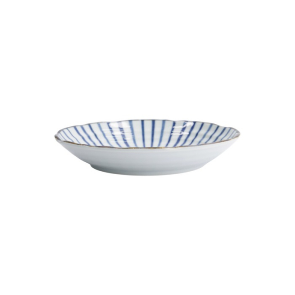 Teller Natsu Tokusa Blau/Weiß, Porzellan, Ø 22 cm, Art.-Nr. 22330