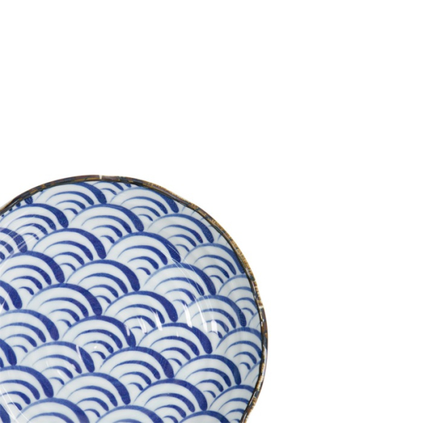 Plate Natsu Nami Blue, White, Porcelain, Ø 22 cm, Item No. 22339