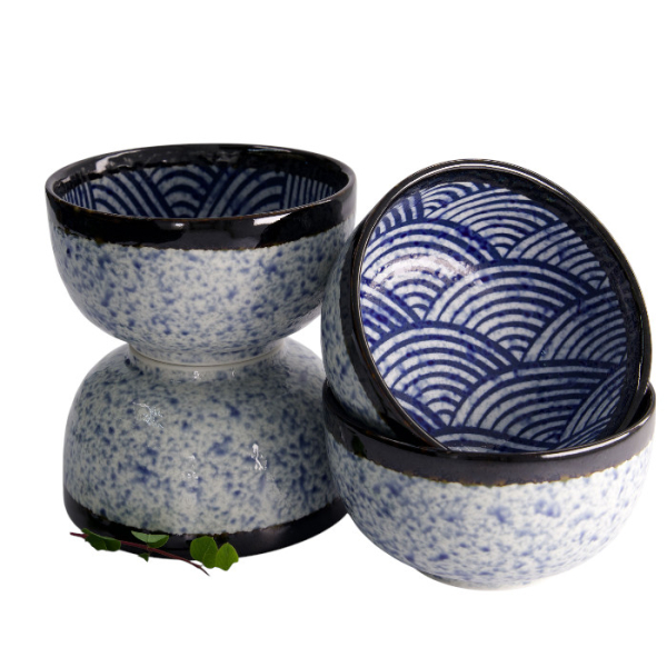 TDS, 4 Schalen Set, Aisai Seigaiha, Ø 12.7 x 7 cm, Art.-Nr. 22513