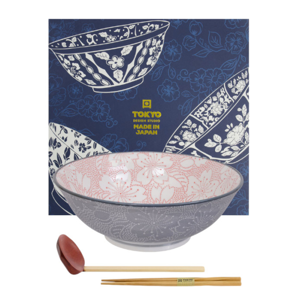 TDS, Ramenschale in Geschenkbox, Mixed Bowls Sakura, 3stk, Ø 19,7x7cm (1000 ml), Art.-Nr. 22542